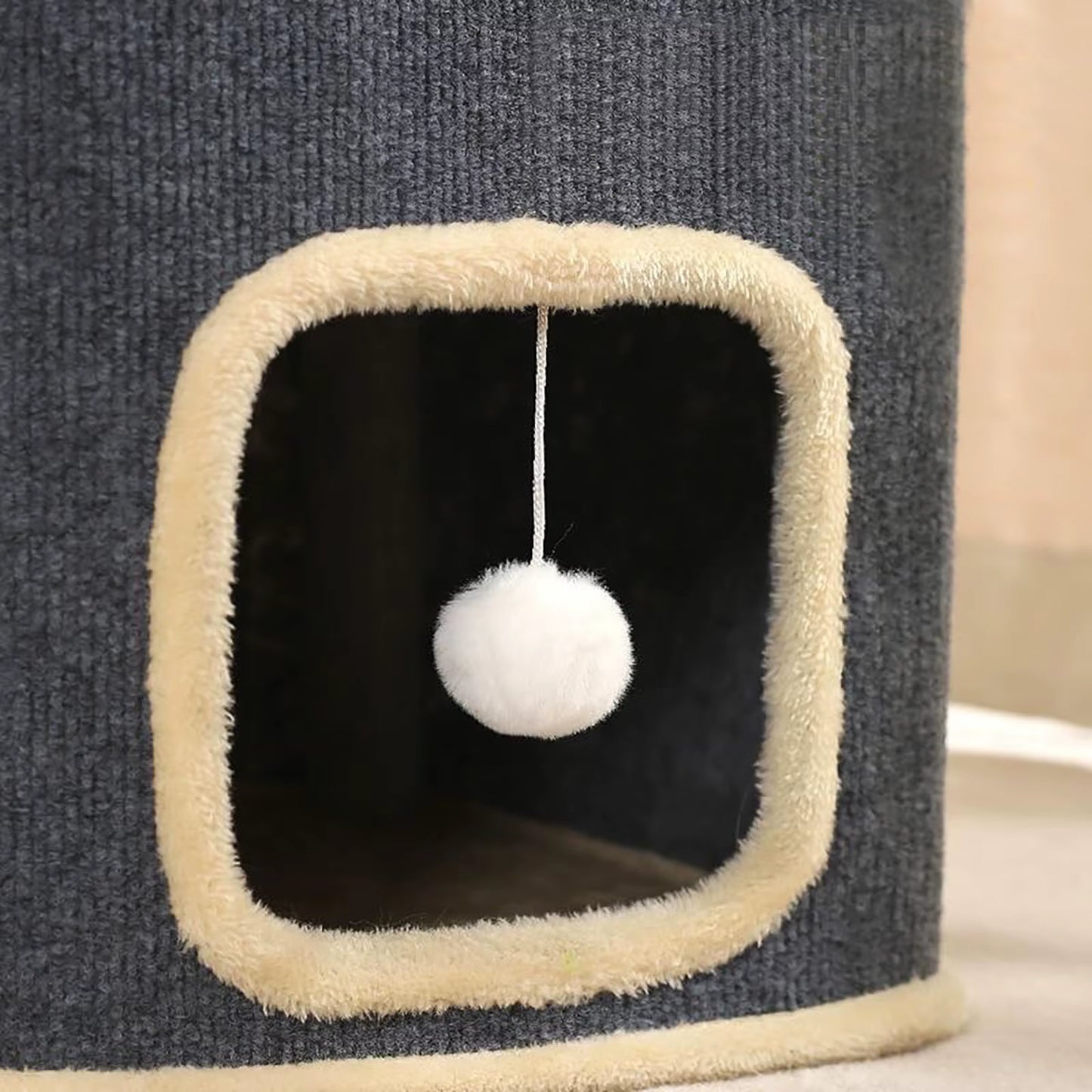 2-Layer Cat House Cat Cave for Indoor Cats Rectangular Cat House Hanging Toy Indoor