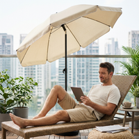 Sonnenschirm Strandschirm 160 cm – neigbar & höhenverstellbar mit Tragetasche, UV-Schutz für Strand, Garten & Balkon Bild 2