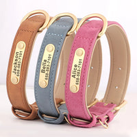 Personalisiertes Hundehalsband mit Gravur – PU-Leder, Namensschild & ID-Tag Bild 2